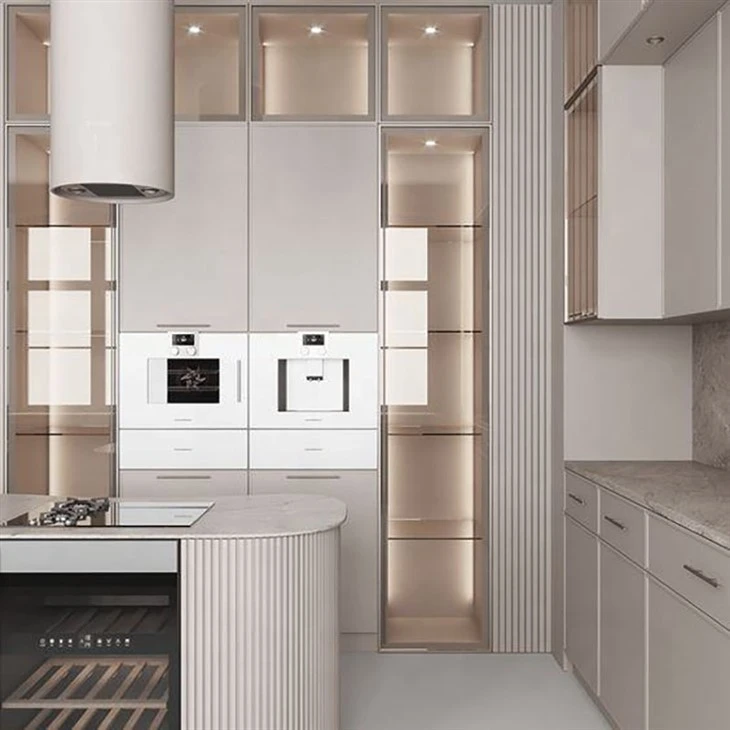corner kitchen cabinet with glass doors-02
